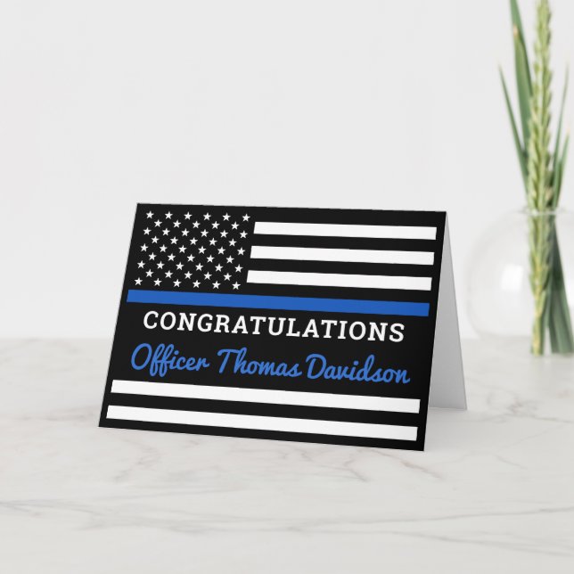 Politische Gratulationen Personalisieren Thin Blue Karte (Vorderseite)
