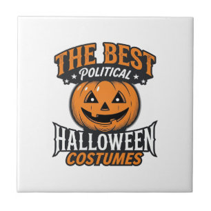 Politische Halloween-Kostüm-Kürbis-Vintage-Shirt_ Fliese