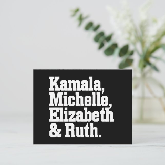 Politische Kamala Michelle Elizabeth Ruth Postkarte (Stehend Vorderseite)