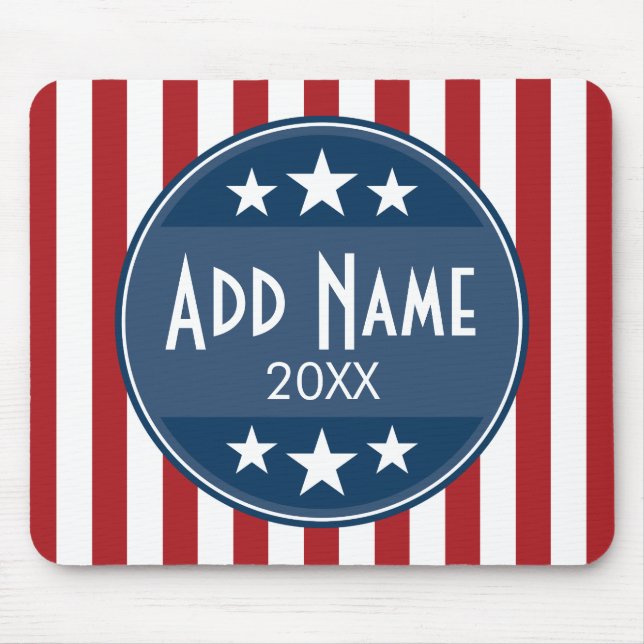 Politische Kampagne - Patriotische US Flagge Mousepad (Vorne)