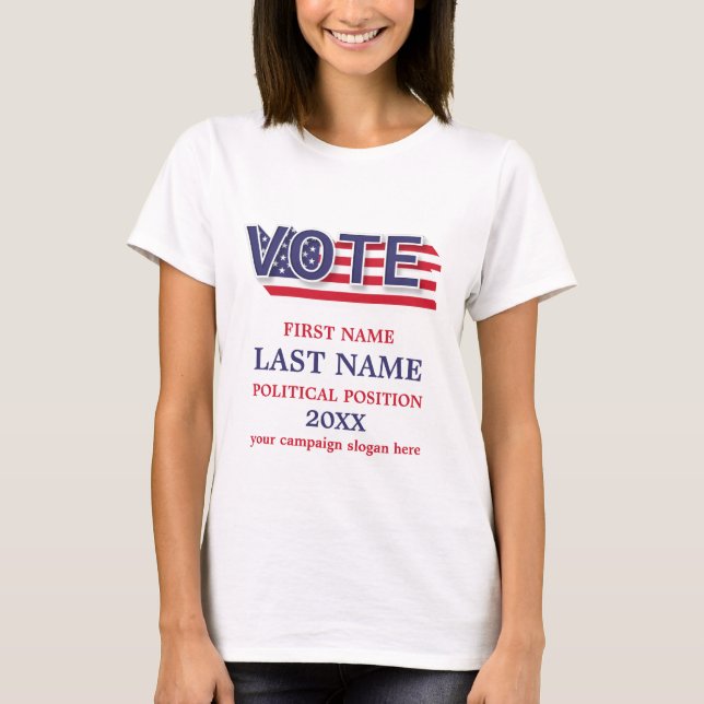 Politische Kampagne "Red White and Blue" T-Shirt (Vorderseite)