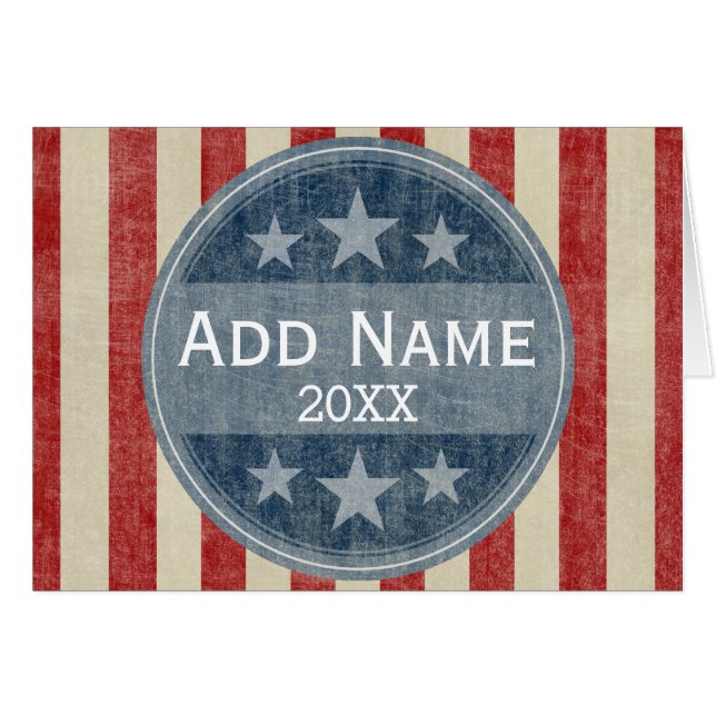 Politische Kampagne - Vintage US Flagge (Vorderseite (Horizontal))
