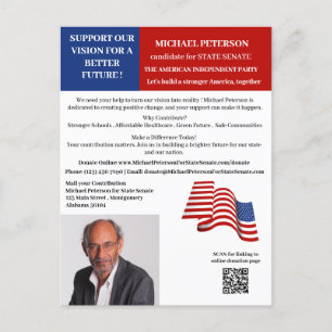 Politische Kampagne Wahlkampf-Spendenaktion Postkarte
