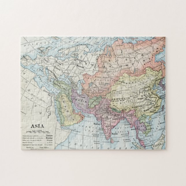 Politische Karte Asiens (1916) (Horizontal)