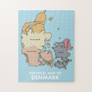 Politische Karte Dänemarks