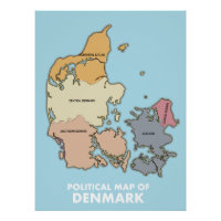 Politische Karte Dänemarks