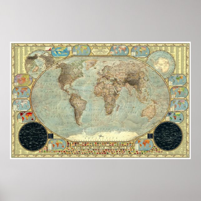 Politische Karte der Welt - Kaiserliche Dekorative Poster (Vorne)
