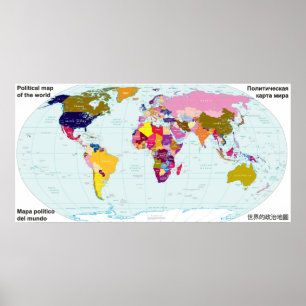 Politische Karte der Welt Poster