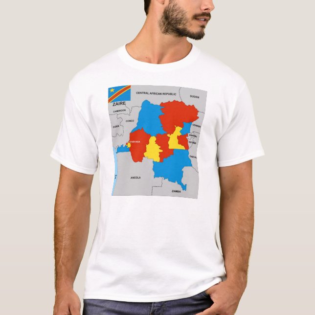 Politische Karte des zaire-Landes T-Shirt (Vorderseite)