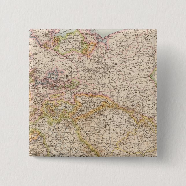 Politische Karte Deutschlands Button (Vorderseite)