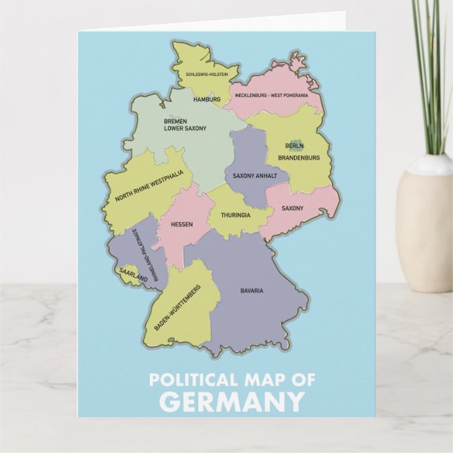 Politische Karte Deutschlands Postkarte (Vorderseite)