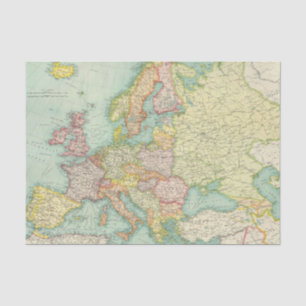 Politische Karte Europas Seidenpapier