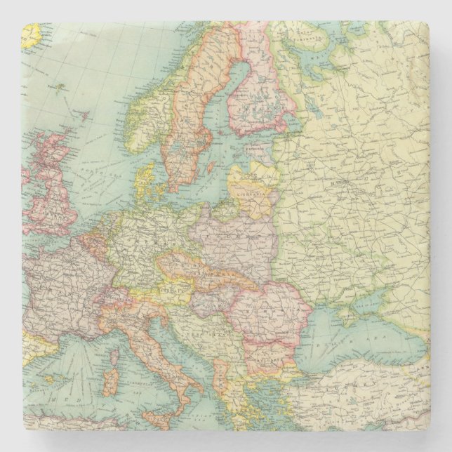 Politische Karte Europas Steinuntersetzer (Vorderseite)