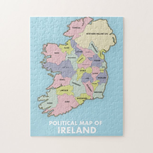 Politische Karte Irlands. (Vertikal)
