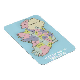 Politische Karte Irlands. Magnet