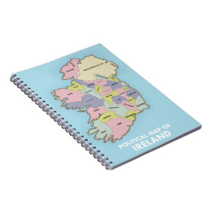 Politische Karte Irlands. Notizblock