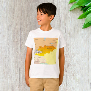 Politische Karte Kirgisistans und Zentralasiens T-Shirt