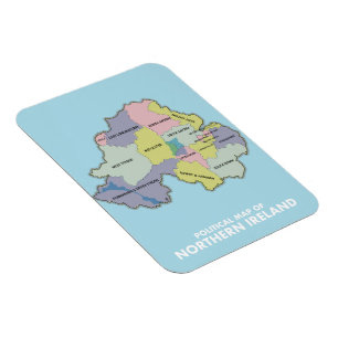 Politische Karte Nordirlands. Magnet