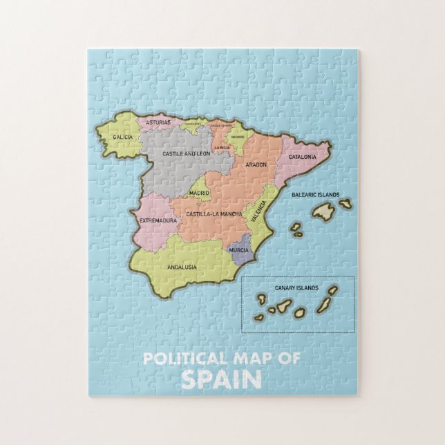 Politische Karte Spaniens. (Vertikal)