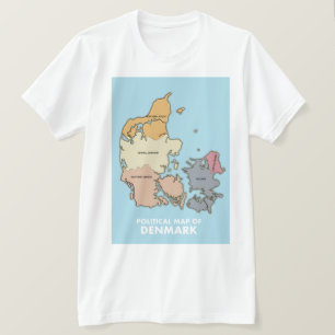 Politische Karte von Dänemark T-Shirt