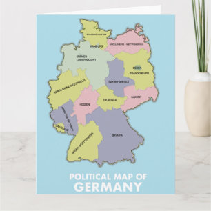 Politische Karte von Deutschland Postkarte