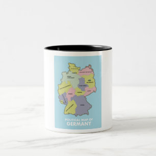 Politische Karte von Deutschland Riesige Kaffeetas Zweifarbige Tasse