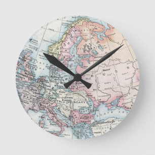 Politische Karte von Europa (1916) Runde Wanduhr