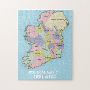 Politische Karte von Irland.