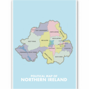 Politische Karte von Nordirland. Aufkleber