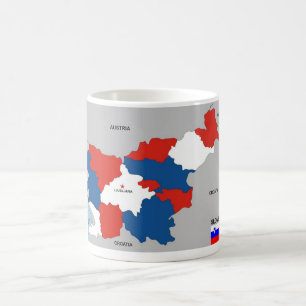 politische Kartenflagge Slowenien-Landes Kaffeetasse