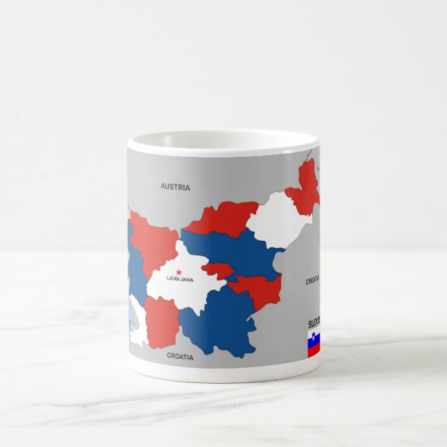 politische Kartenflagge Slowenien-Landes Kaffeetasse (Mittel)