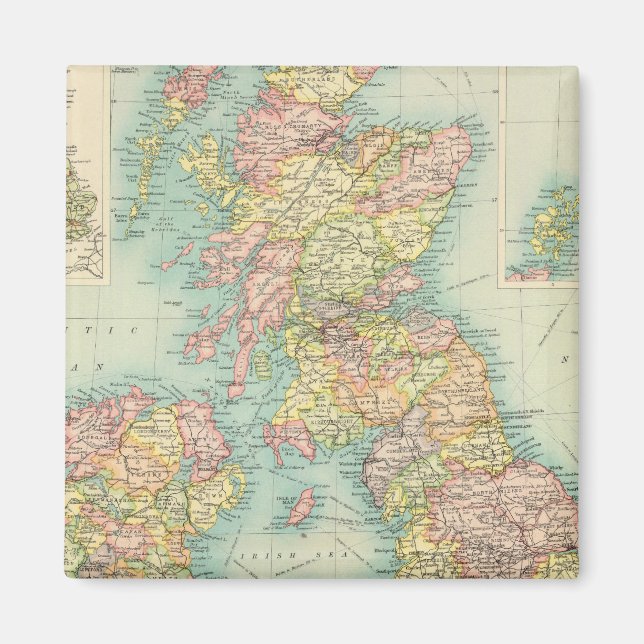 Politische Landkarte der Britischen Inseln Magnet (Vorne)