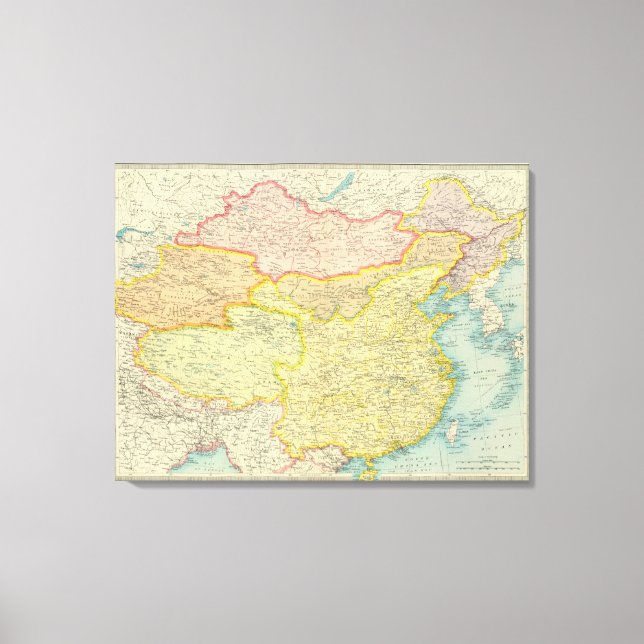 Politische Landkarte der China Leinwanddruck (Vorderseite)