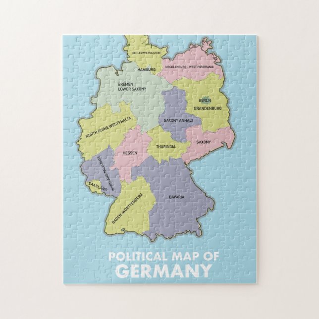 Politische Landkarte Deutschlands (Vertikal)