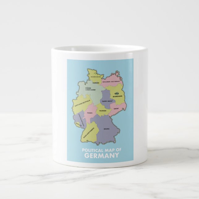 Politische Landkarte Deutschlands Jumbo-Tasse (Vorderseite)
