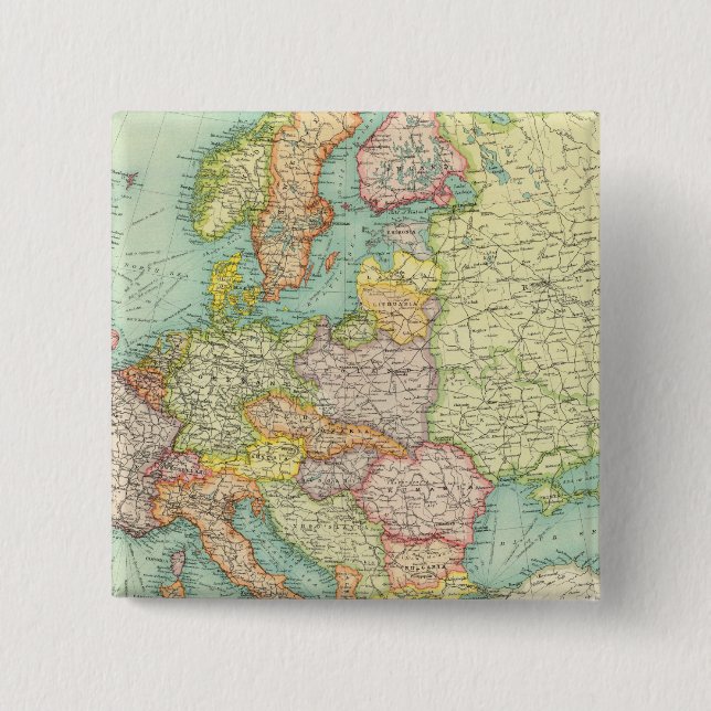 Politische Landkarte Europas Button (Vorderseite)