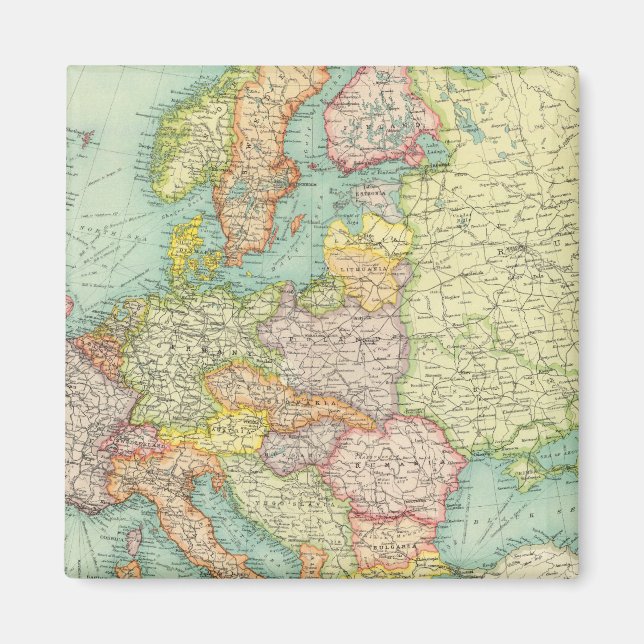 Politische Landkarte Europas Magnet (Vorne)