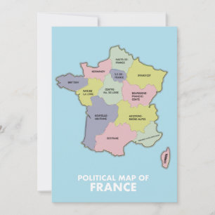 Politische Landkarte Frankreichs Save The Date