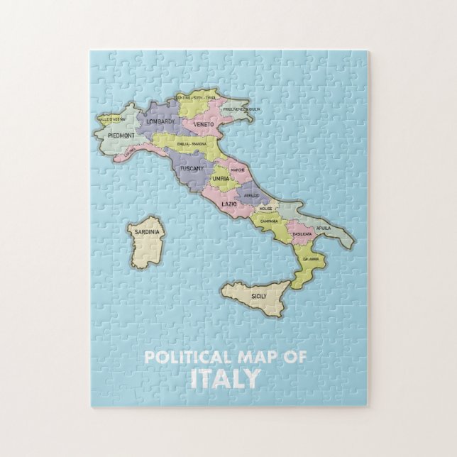 Politische Landkarte Italiens (Vertikal)