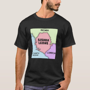 Politische Landkarte Sierra Leones, Nachbarländer T-Shirt