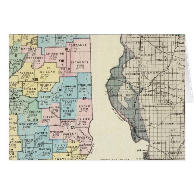 Politische Landkarte von Illinois (Vorderseite (Horizontal))
