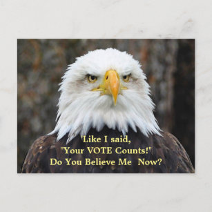Politische Satiren-amerikanische Weißkopfseeadler Postkarte