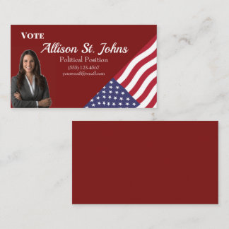 Politische Visitenkarte der amerikanischen Flagge