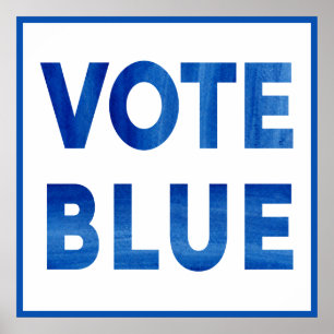 Politische Wahl des blauen mutigen Aquarells der Poster