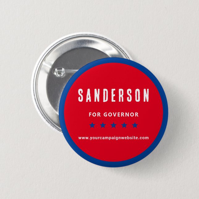 Politische Wahlkampagne Name Red White Blue Button (Vorne & Hinten)