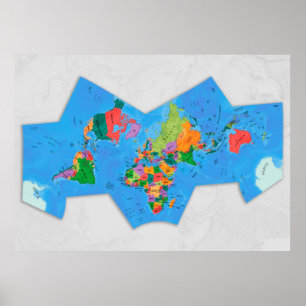 Politische Weltkarte der Cahill-Concialdi-Projekti Poster