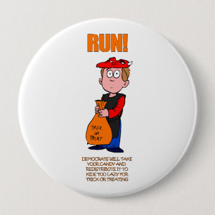 Politischer Halloweentrick oder -Leckerei Button
