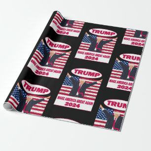 Politischer Trump 2024: Wahl zur amerikanischen Fl Geschenkpapier