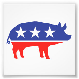 Politisches Party-Schwein-Maskottchen Fotodruck