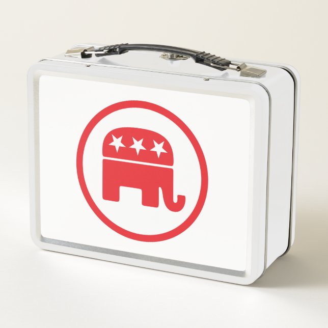 Politisches Symbol des republikanischen Party (Ele Metall Brotdose (Rückseite)